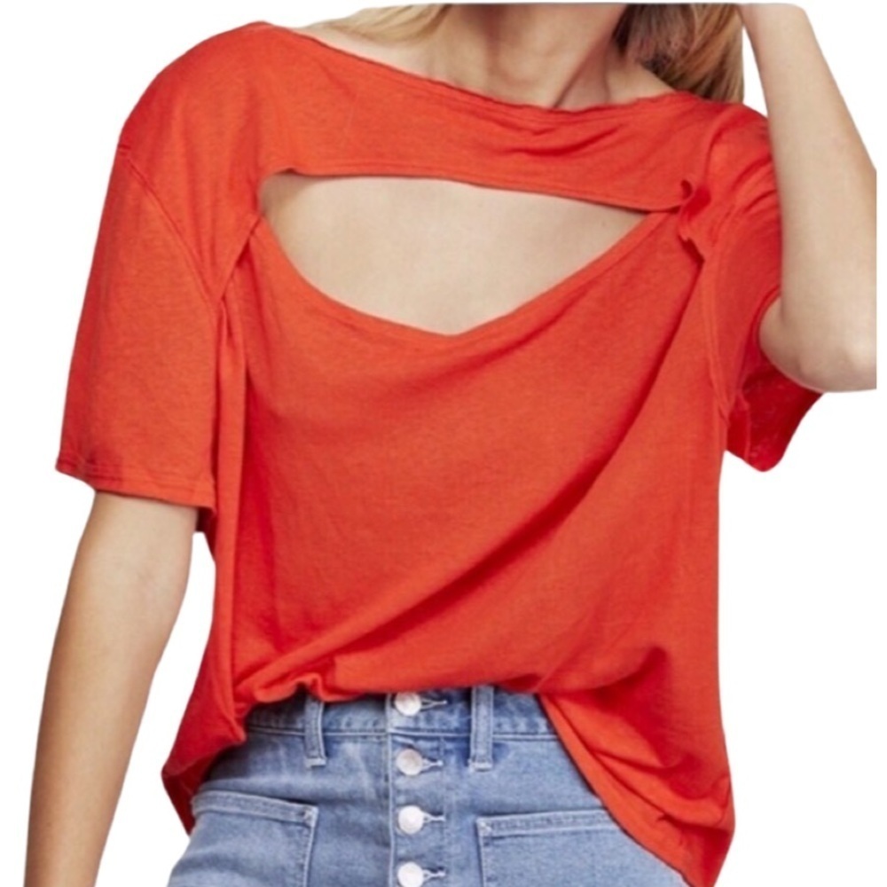 FREE PEOPLE - WE THE FREE June Tee in Rome Red Small